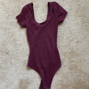 Maroon Abercrombie & Fitch bodysuit